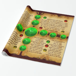Papel De Regalo Viejos Navidades irlandeses bendicen pergamino, sh