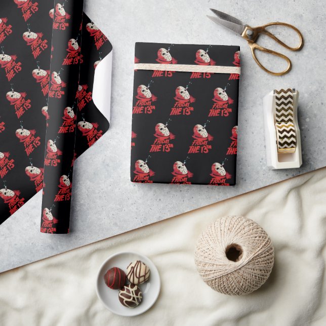 Papel De Regalo Viernes 13 | Cuchillo a través de una máscara de h (Artesanía)
