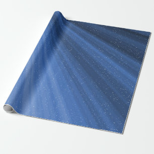 Papel De Regalo Vigas De Luz Estelar Sobre El Azul