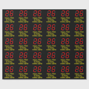 Papel De Regalo vigésimo sexto Cumpleaños: Estilo rojo "26" del
