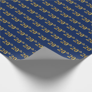 Papel De Regalo Vigésimo (vigésimo) acontecimiento del oro azul,