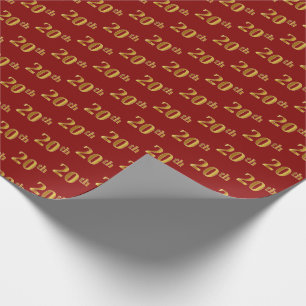 Papel De Regalo Vigésimo (vigésimo) acontecimiento del oro rojo,