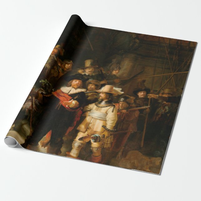 Papel De Regalo Vigilancia Nocturna De Rembrandt (Desenrollado)