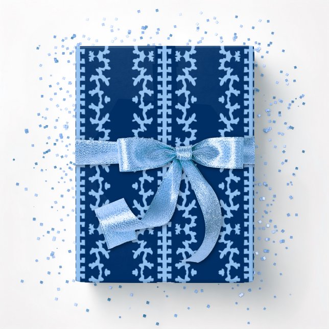 Papel De Regalo Viña de Cutwork en Índigo Azul (Subido por el creador)