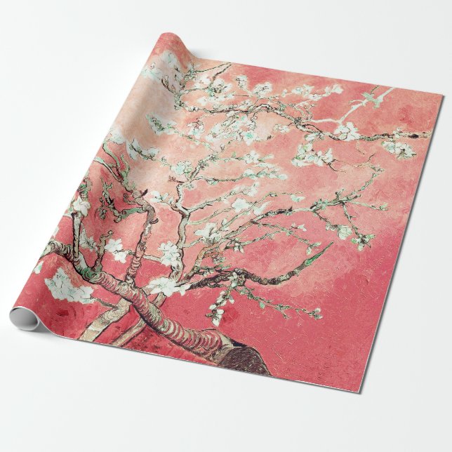 Papel De Regalo Vincent Van Gogh Almond Blossoms Pinky Peach (Desenrollado)