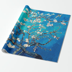 Papel De Regalo Vincent Van Gogh Almond Blossoms Turquoise brillan