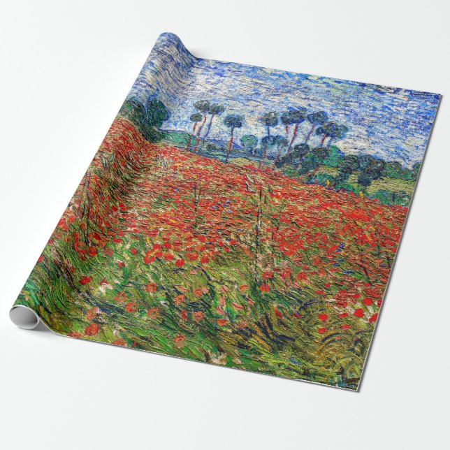 Papel De Regalo Vincent van Gogh - Campo de amapola (Desenrollado)