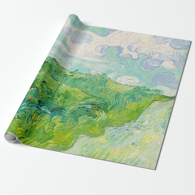 Papel De Regalo Vincent van Gogh - Campo de Trigo Verde, Auvers (Desenrollado)