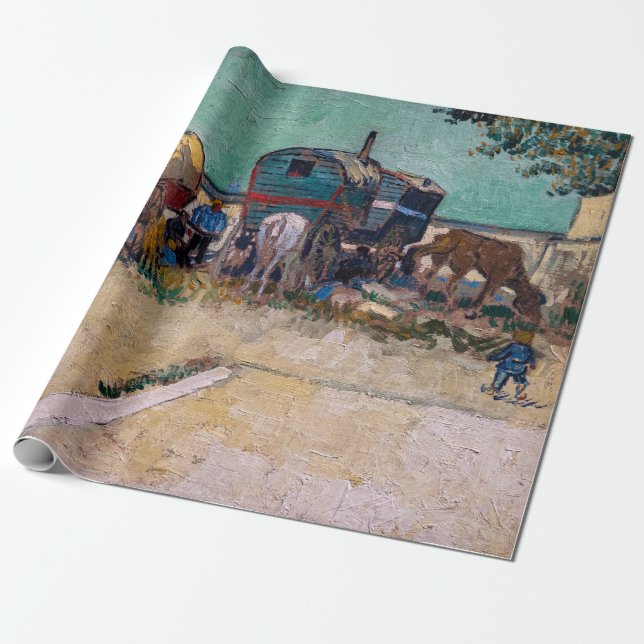 Papel De Regalo Vincent Van Gogh - Caravanas, campo gitano cerca d (Desenrollado)