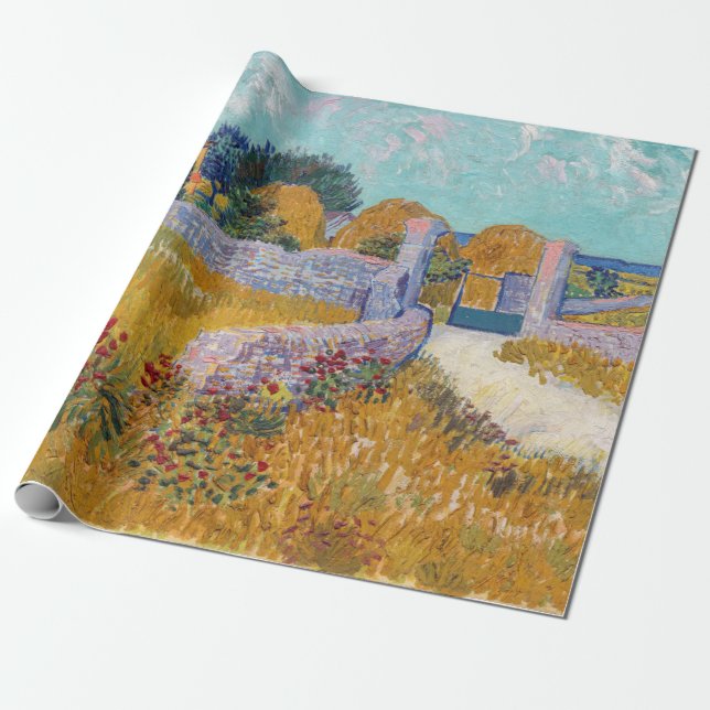 Papel De Regalo Vincent van Gogh - Casa de campo en Provenza (Desenrollado)