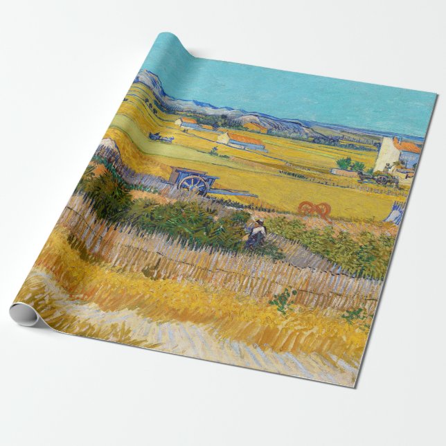 Papel De Regalo Vincent van Gogh - Cosecha en La Crau (Desenrollado)
