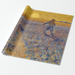 Papel De Regalo Vincent van Gogh - El sembrador con el sol ponient