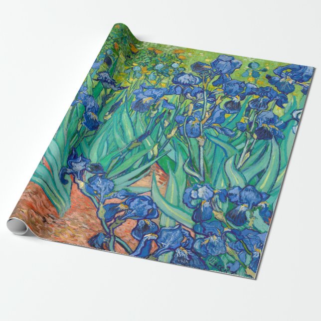 Papel De Regalo Vincent Van Gogh Irises Bella Artes de cosecha flo (Desenrollado)
