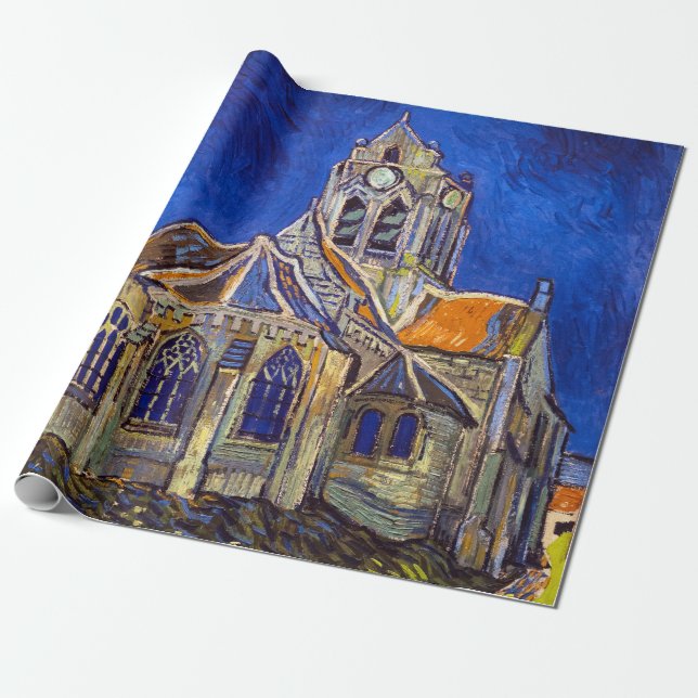 Papel De Regalo Vincent van Gogh - La Iglesia de Auvers (Desenrollado)