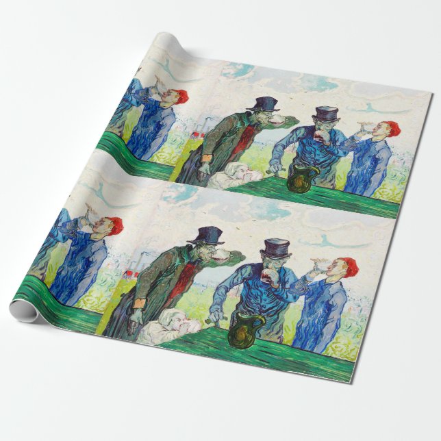 Papel De Regalo Vincent Van Gogh Los Bebedores Arte Fino (Desenrollado)