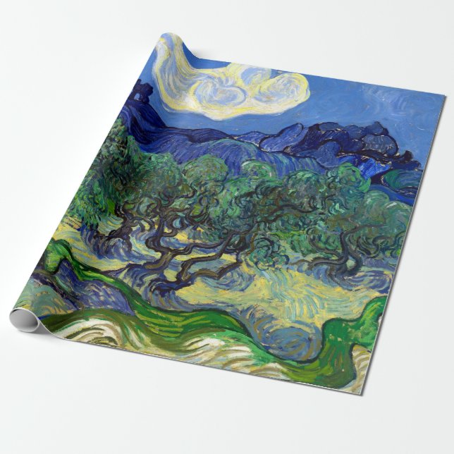 Papel De Regalo Vincent van Gogh Los Olivos (Desenrollado)