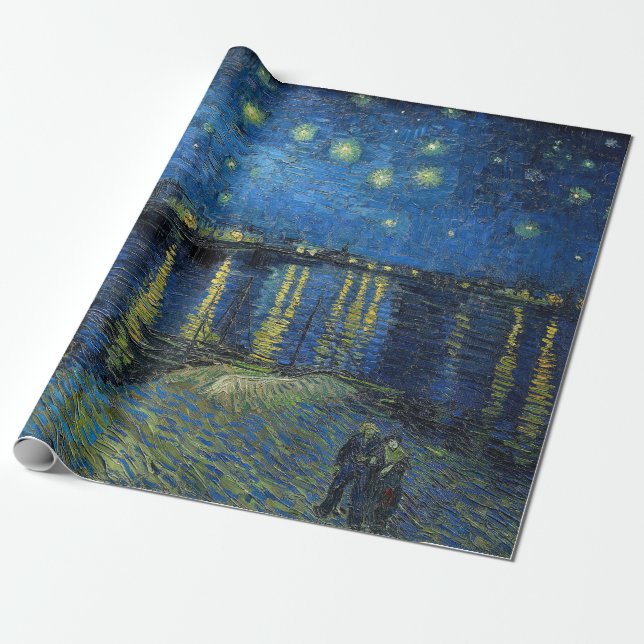 Papel De Regalo Vincent van Gogh - Noche estrellada sobre el Ródan (Desenrollado)