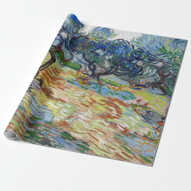 Papel De Regalo Vincent van Gogh - Olivos: Cielo azul brillante (Desenrollado)
