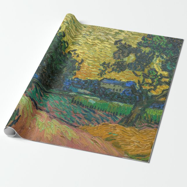 Papel De Regalo Vincent van Gogh - Paisaje en Crepúsculo (Desenrollado)
