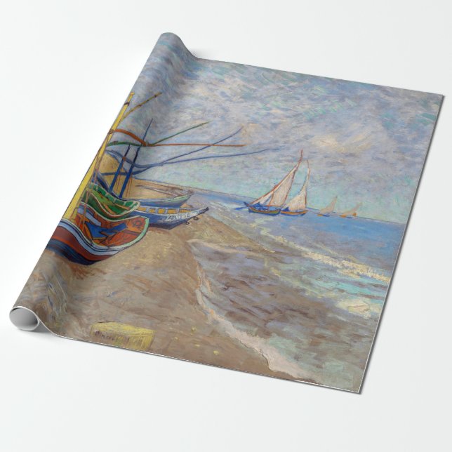 Papel De Regalo Vincent van Gogh - Pescadores en la playa (Desenrollado)