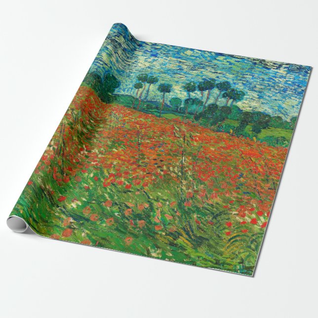 Papel De Regalo Vincent Van Gogh Poppy Field Bella Artes (Desenrollado)