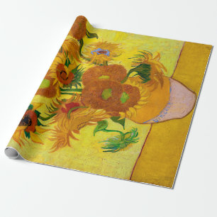 Papel De Regalo Vincent Van Gogh Quince girasoles en un arte grand
