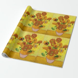 Papel De Regalo Vincent Van Gogh Quince Girasoles En Un Jarrón Art