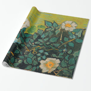 Papel De Regalo Vincent Van Gogh Rosas salvajes vintage de arte fl