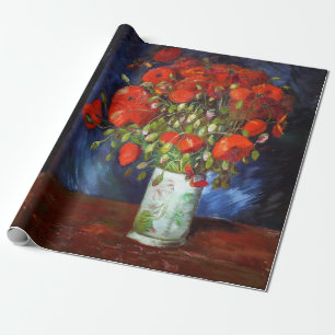 Papel De Regalo Vincent Van Gogh Vase con el Bella Artes Red Poppi