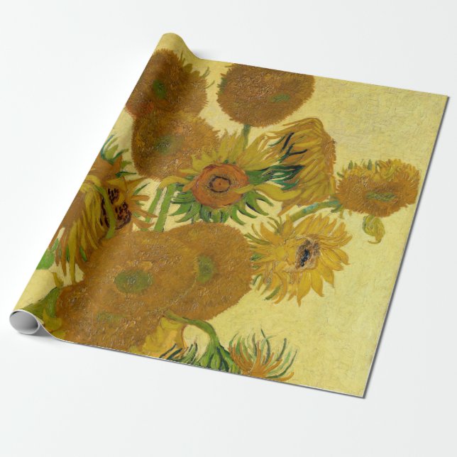 Papel De Regalo Vincent van Gogh - Vase con quince girasoles (Desenrollado)