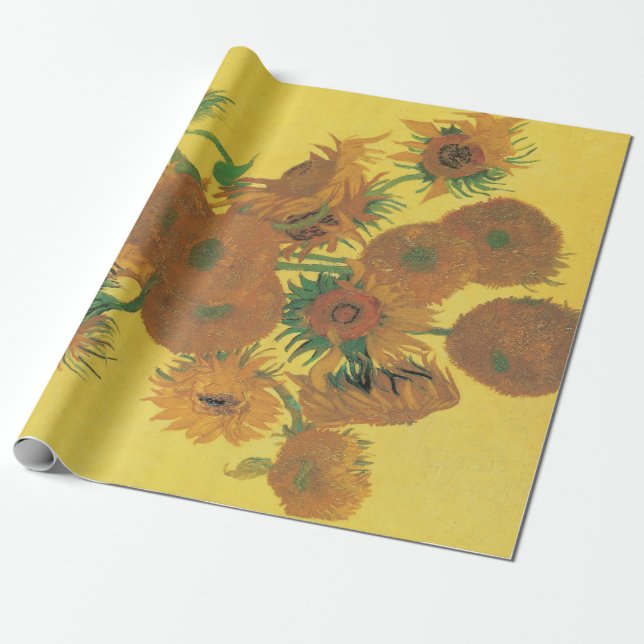 Papel De Regalo Vincent van Gogh - Vase con quince girasoles (Desenrollado)
