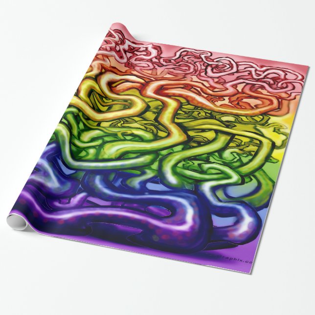 Papel De Regalo Vines LGBQT Rainbow (Desenrollado)