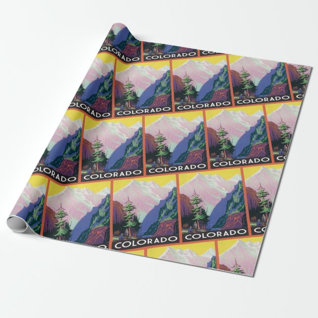 Papel De Regalo Viñeta Colorado (Desenrollado)