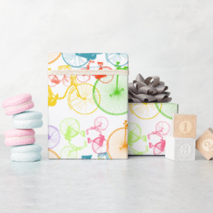 Papel De Regalo Viñeta Retro Azul Verde Rojo Naranja Amarillo