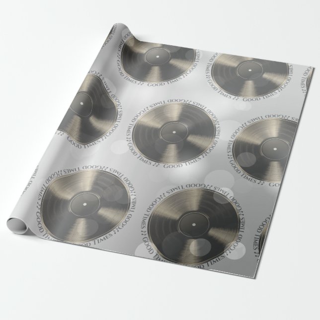 Papel De Regalo Vinil Record Personalizado Wording (Desenrollado)