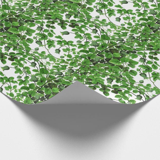 Papel De Regalo Vino de marfil verde botánico (Esquina)