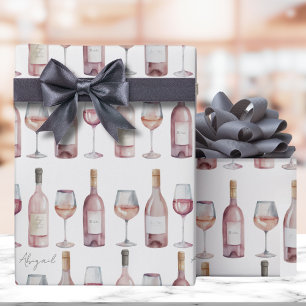 Papel De Regalo Vino Rosado Elegante de Tono Rosa Claro
