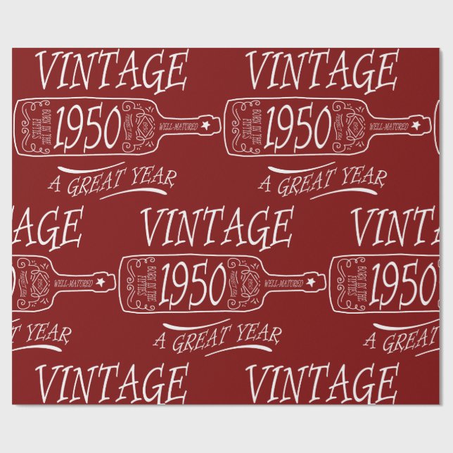 Papel De Regalo Vintage 1950 A Great Year (Superficie plana)