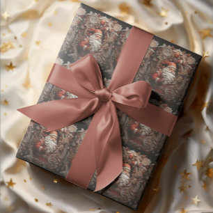 Papel De Regalo Vintage 3D Santa