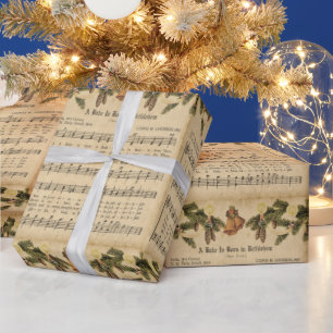 Papel De Regalo Vintage a Babe nacido en Navidades de Belén Carol