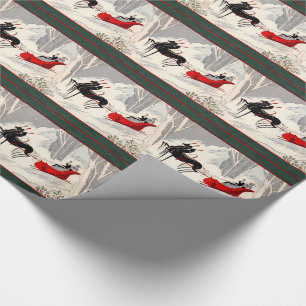 Papel De Regalo Vintage Art Deco Sleigh Ride