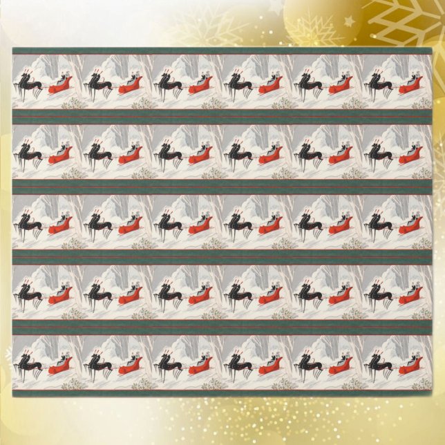 Papel De Regalo Vintage Art Deco Sleigh Ride (Subido por el creador)