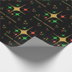 Papel De Regalo Vintage Atomic 1950 Seasons Saluda a los Navidades