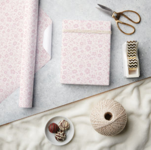 Papel De Regalo Vintage Bloom Rubor Rosa - Neutral