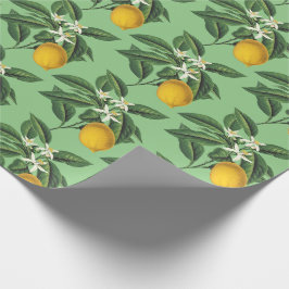 Papel De Regalo Vintage Blossom de limón botánico