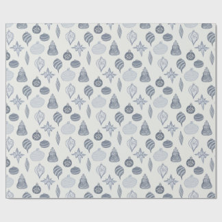 Papel De Regalo Vintage Blue + White Ornament