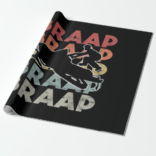 Papel De Regalo Vintage Braap Snowmobile T-Shirt I Retro Snow Sled