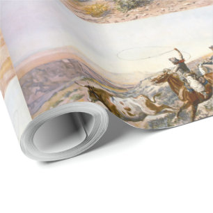 Papel De Regalo Vintage Buccaroos Charles Marion Russell