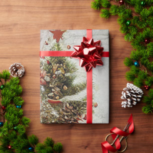 Papel De Regalo Vintage Candy, hojas y adornos Navidades