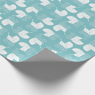 Papel De Regalo Vintage Carrie Baby Shower Cute Blue Boy